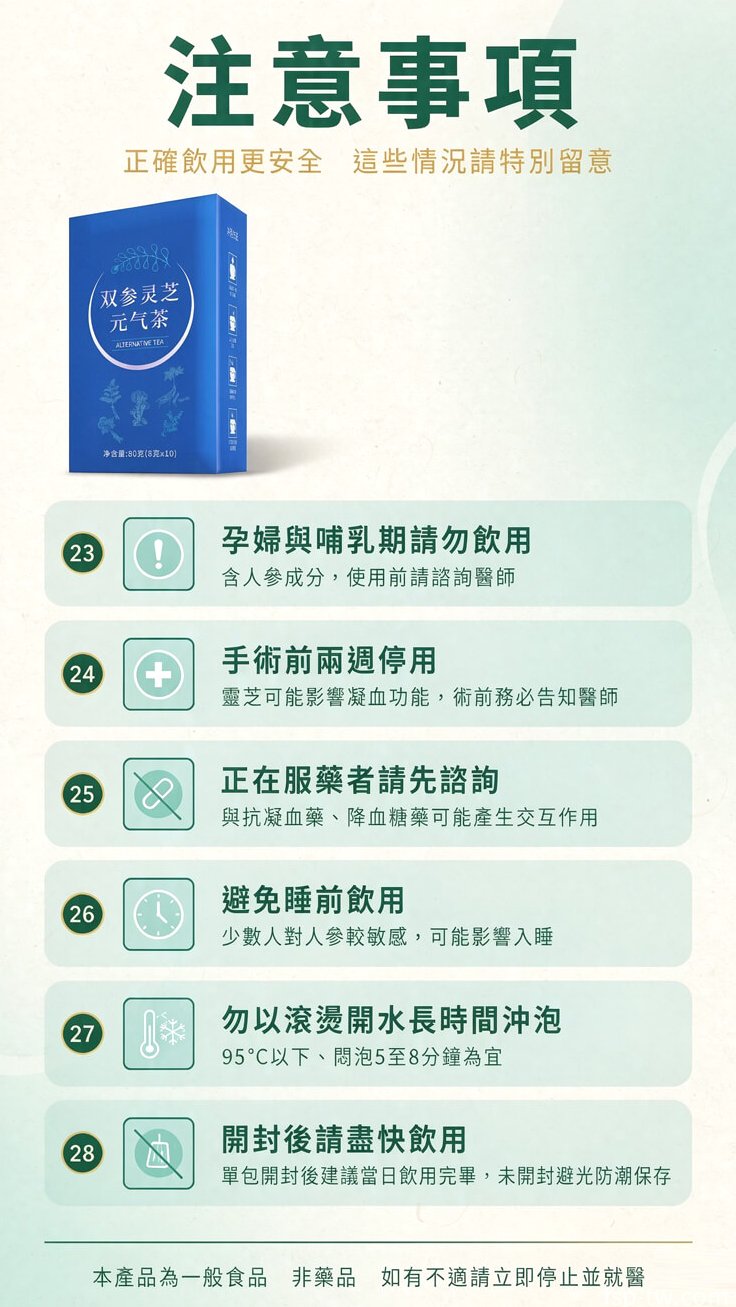 雙參靈芝元氣茶產品介紹